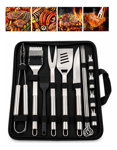 Set de utensilios completo para asado parrilla D-11512