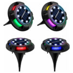Set X 4 foco solar estaca luces led rgb jardín exterior 7020