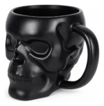 Taza Calavera Negra Mate 3d Jarro 450ml Ceramica Aa2720 Negro Calavera - Imagen 2