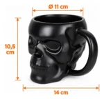 Taza Calavera Negra Mate 3d Jarro 450ml Ceramica Aa2720 Negro Calavera - Imagen 7