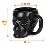 Taza calavera negra mate 3d 450ml cerámica Aa2720 - Imagen 7