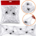 Telaraña blanca deco Halloween Cotillon + 2 Arañas 01-01