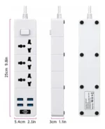 Zapatilla Multitoma 3 Tomas 4 Usb Hogar Cable 2500w Tb-t08 - Imagen 6
